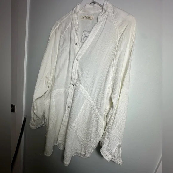 We The Free Womens Daydream White Cotton Tunic Button-Down Top Shirt NWT Small - Picture 17 of 17